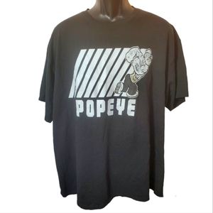 Vintage "Popeye" Black Graphic Print T-shirt